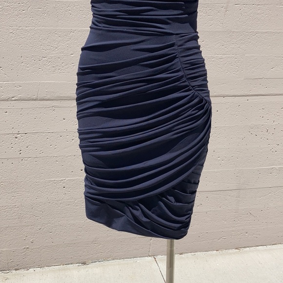 Vera Wang Lavender Label One Shoulder Ruched Mini - Picture 9 of 16